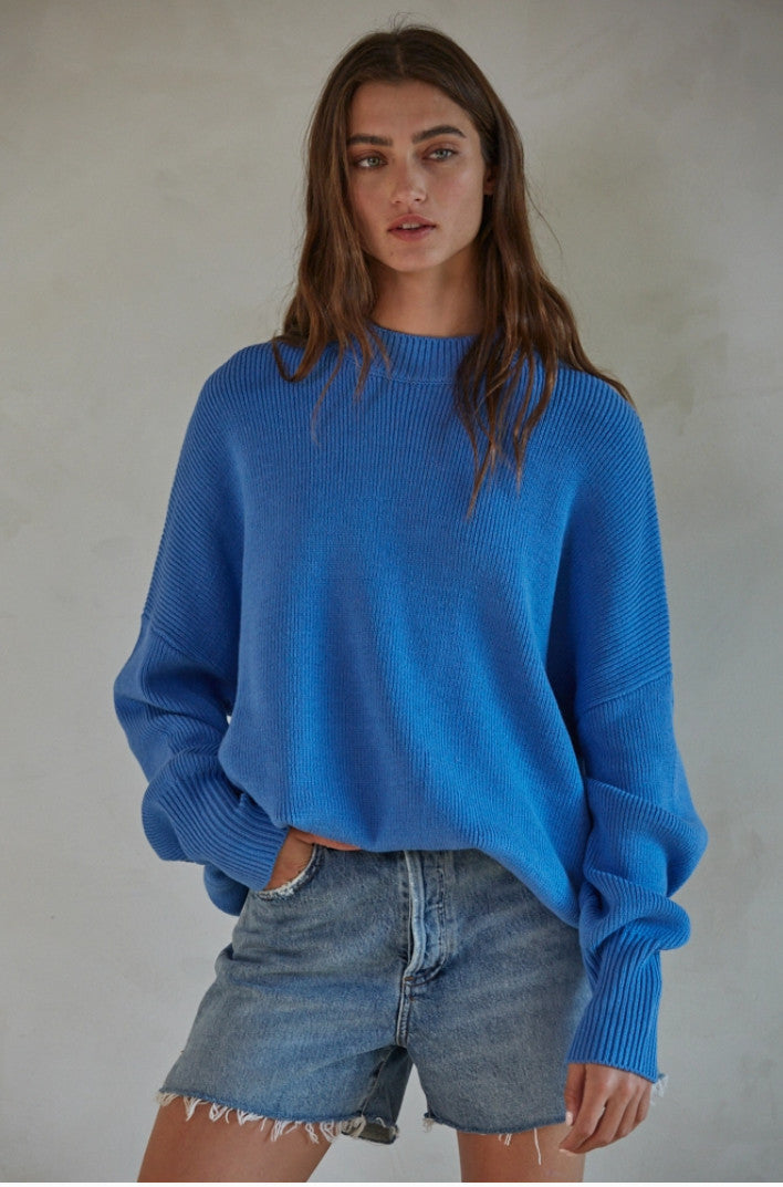 By Together Chunky Oversize Sweater SEA BLUE