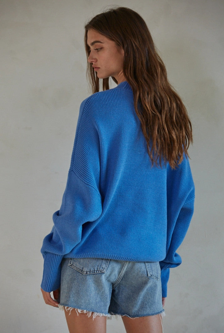 By Together Chunky Oversize Sweater SEA BLUE