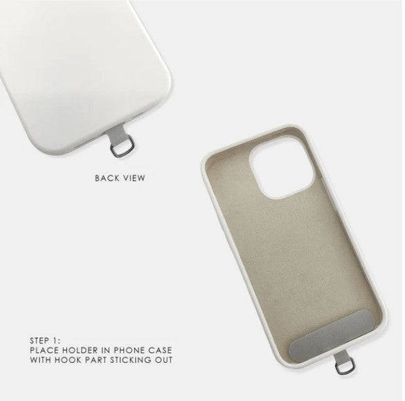 APC01 - Long Vegan Leather Phone Chain WHITE