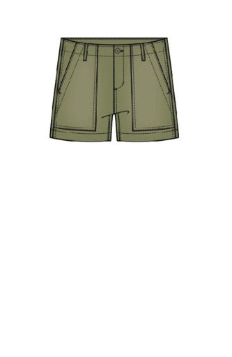 utility short w flap pkts 4.5in ins