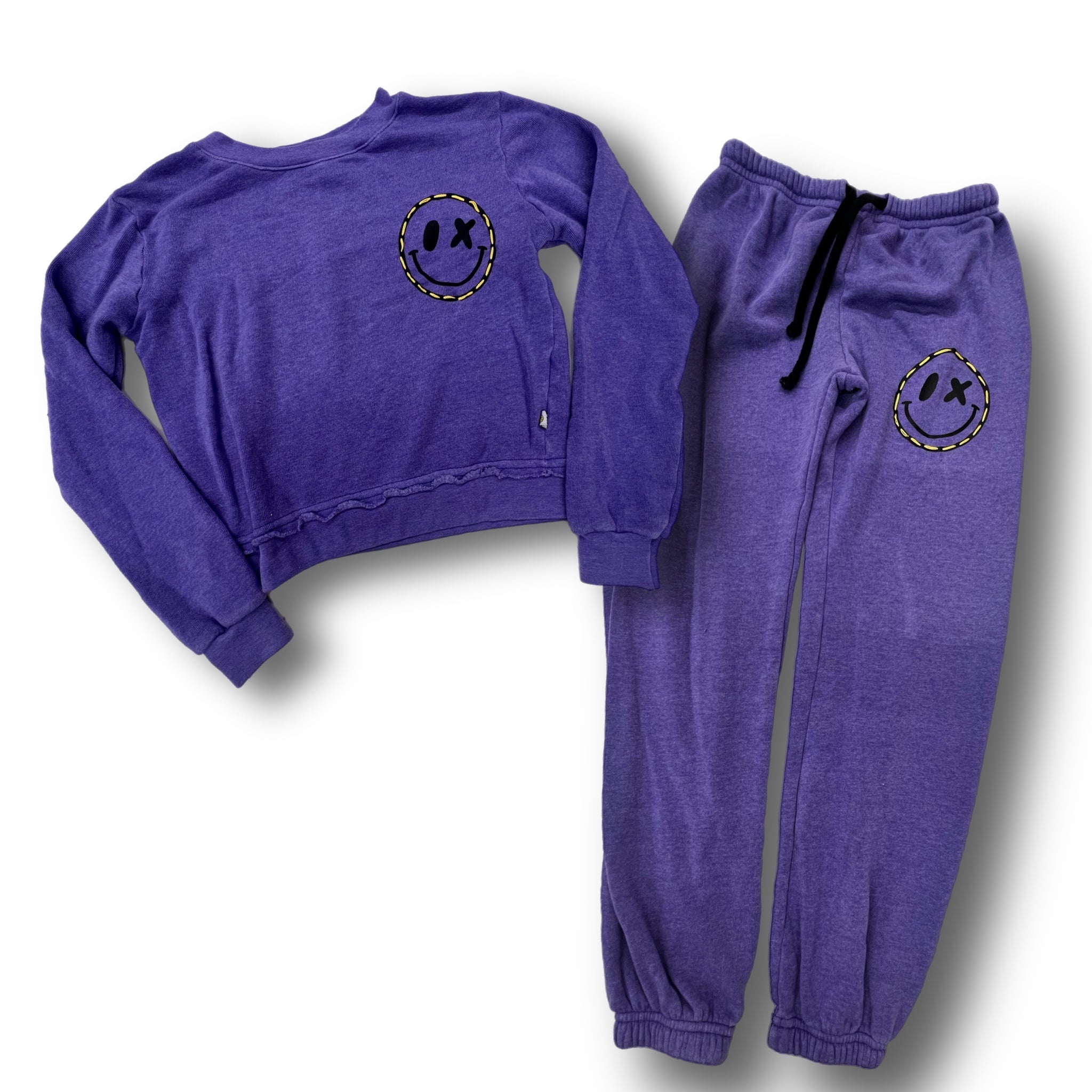 Love Junkie Crew Sweatshirt w Stitching - Grape