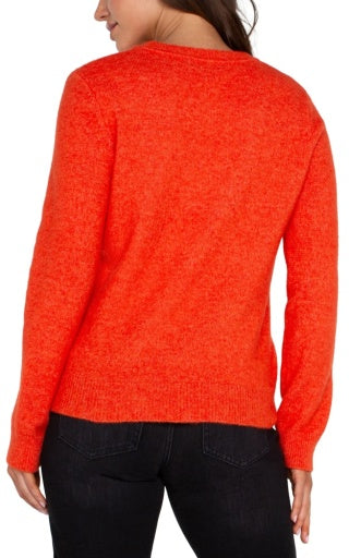 long sleeve cut out bow neck sweater