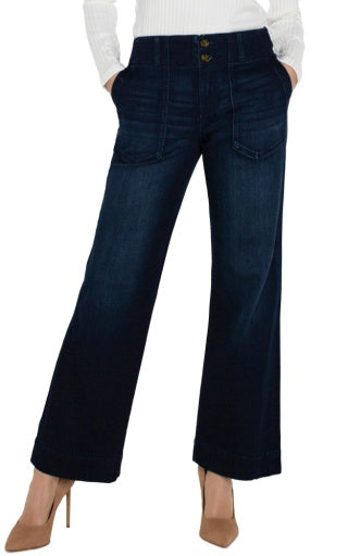 Patch Pocket Wide Leg Denim Trouser