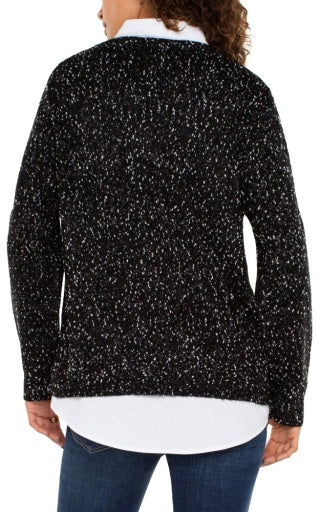 L/S 2fer collared sweater