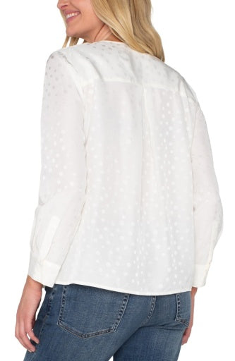 L/S popover woven blouse