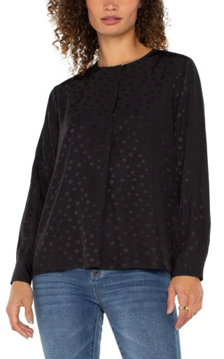 L/S popover woven blouse