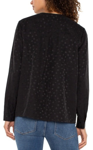 L/S popover woven blouse