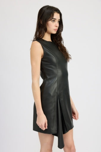 Vegan Leather Mini Dress - Mya