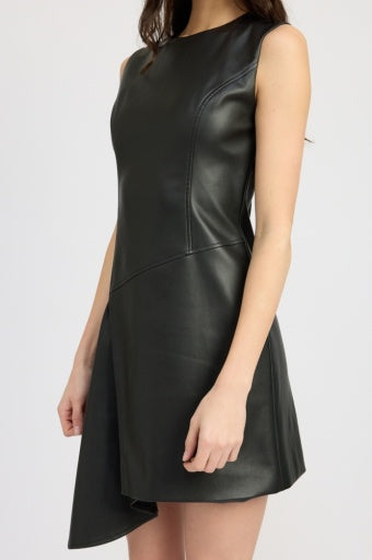 Vegan Leather Mini Dress - Mya