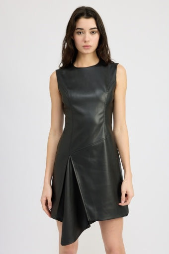 Vegan Leather Mini Dress - Mya