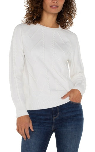 long sleeve crew neck raglan sweater