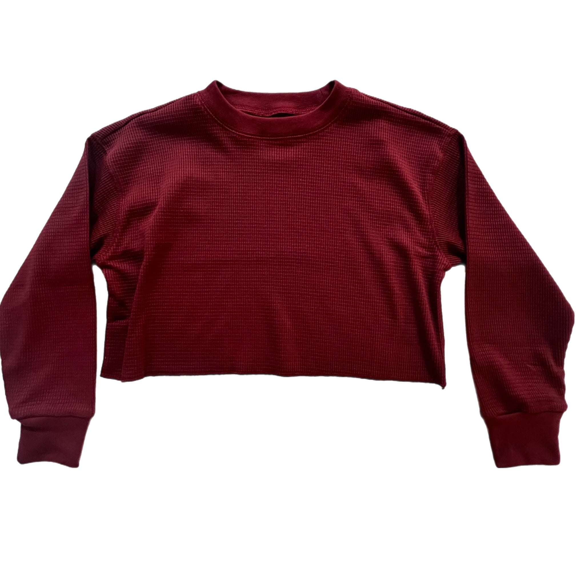 Katie J *GIRLS* Cooper Waffle Tee BURGUNDY