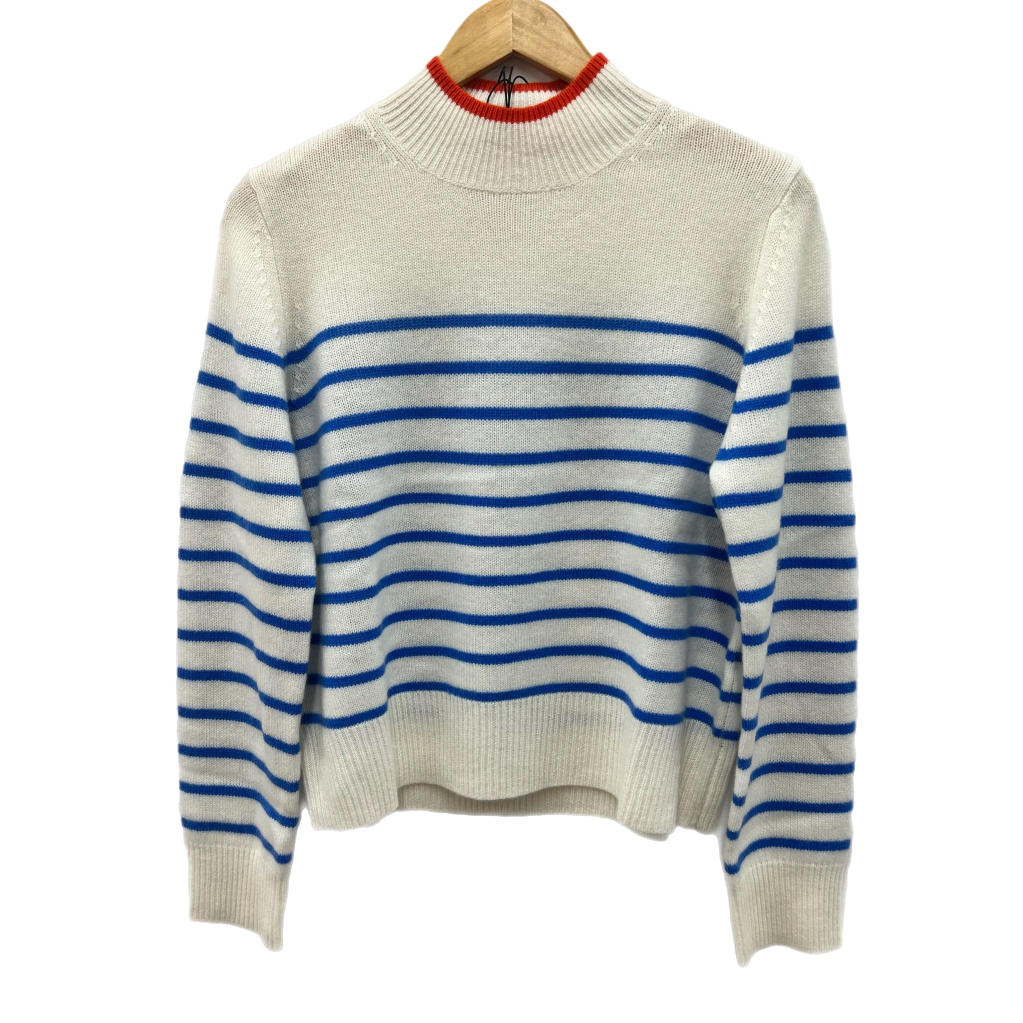 THML Mock Neck Stripe Cashmere Sweater (WKC0228)