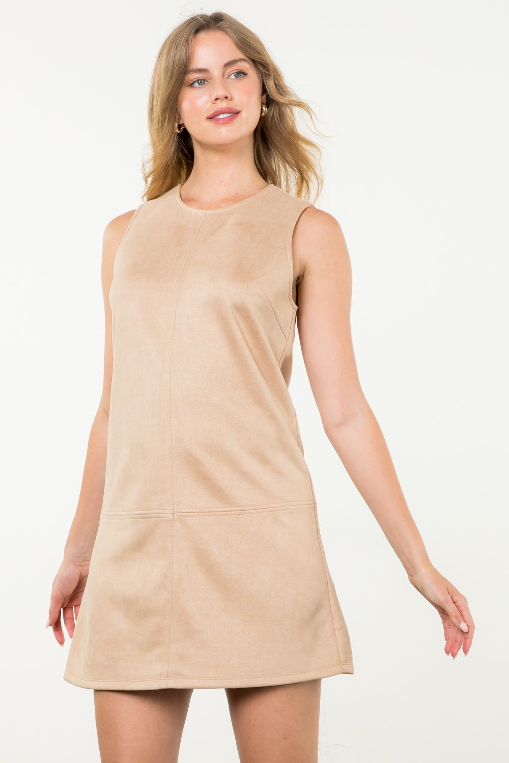 THML Suede Tank Dress BEIGE (JH2163-1)