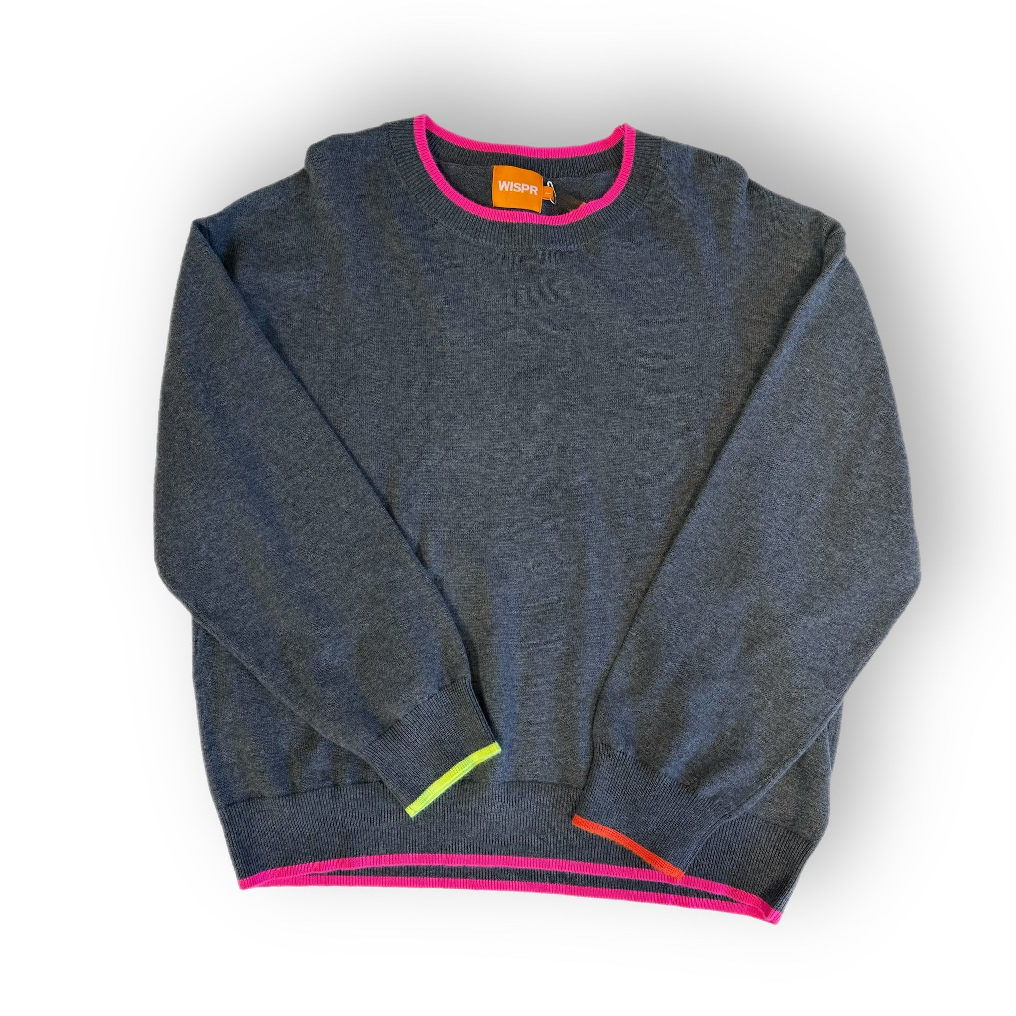 WISPR - Valentina Heart Crew Sweater (016) - GREY/PINK