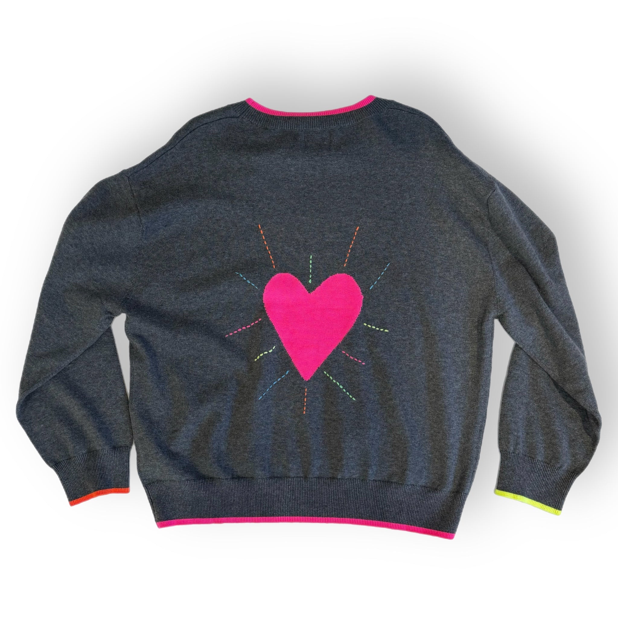 WISPR - Valentina Heart Crew Sweater (016) - GREY/PINK