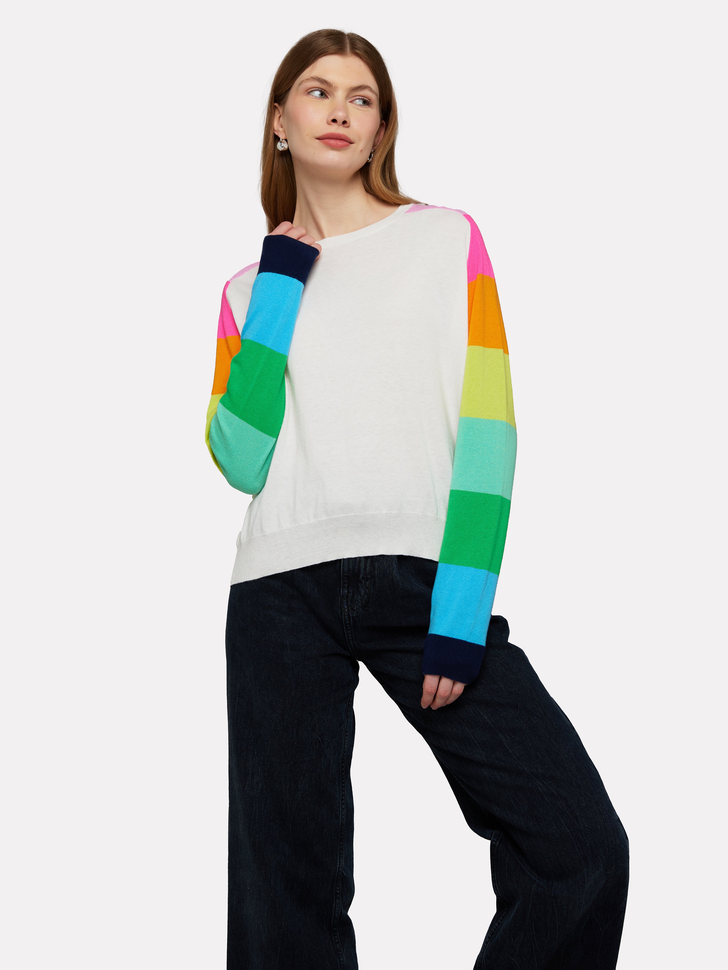 WISPR - Rainbow Raglan Crew (043) - Ice Water/Neon Slv