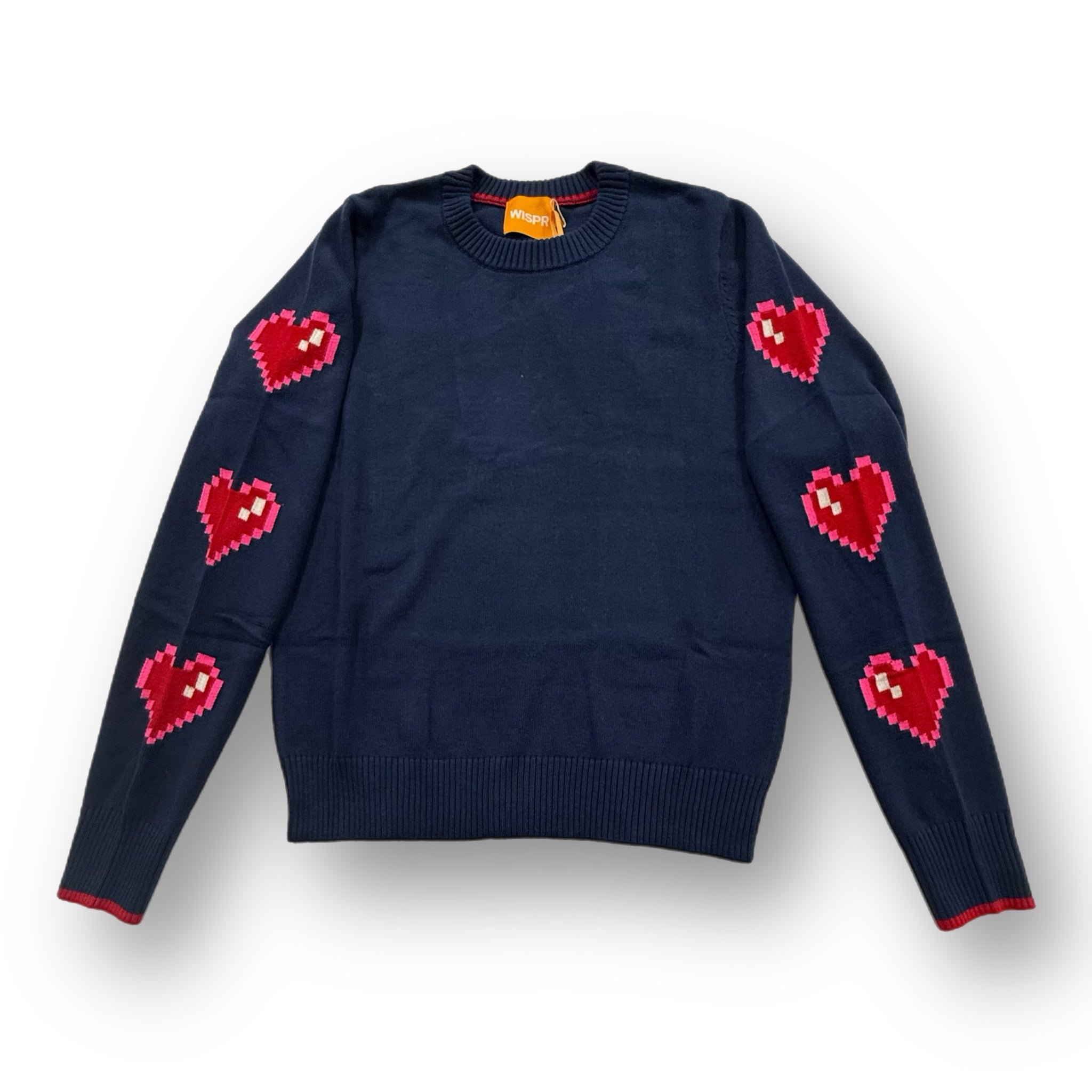 WISPR - Heart Sleeve Crew (011) - Navy/Red