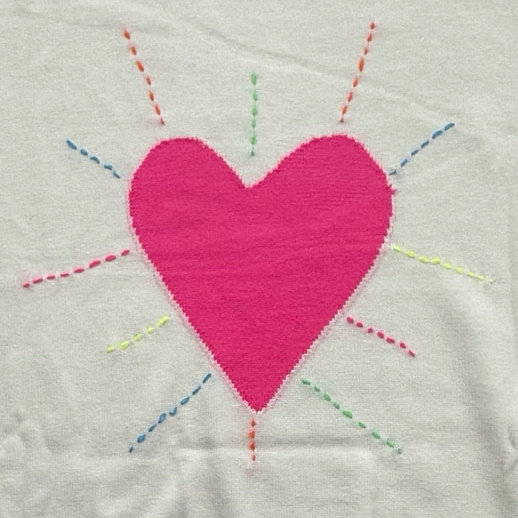 WISPR - Valentina Heart Crew Sweater (016) - Ice Water/Neon