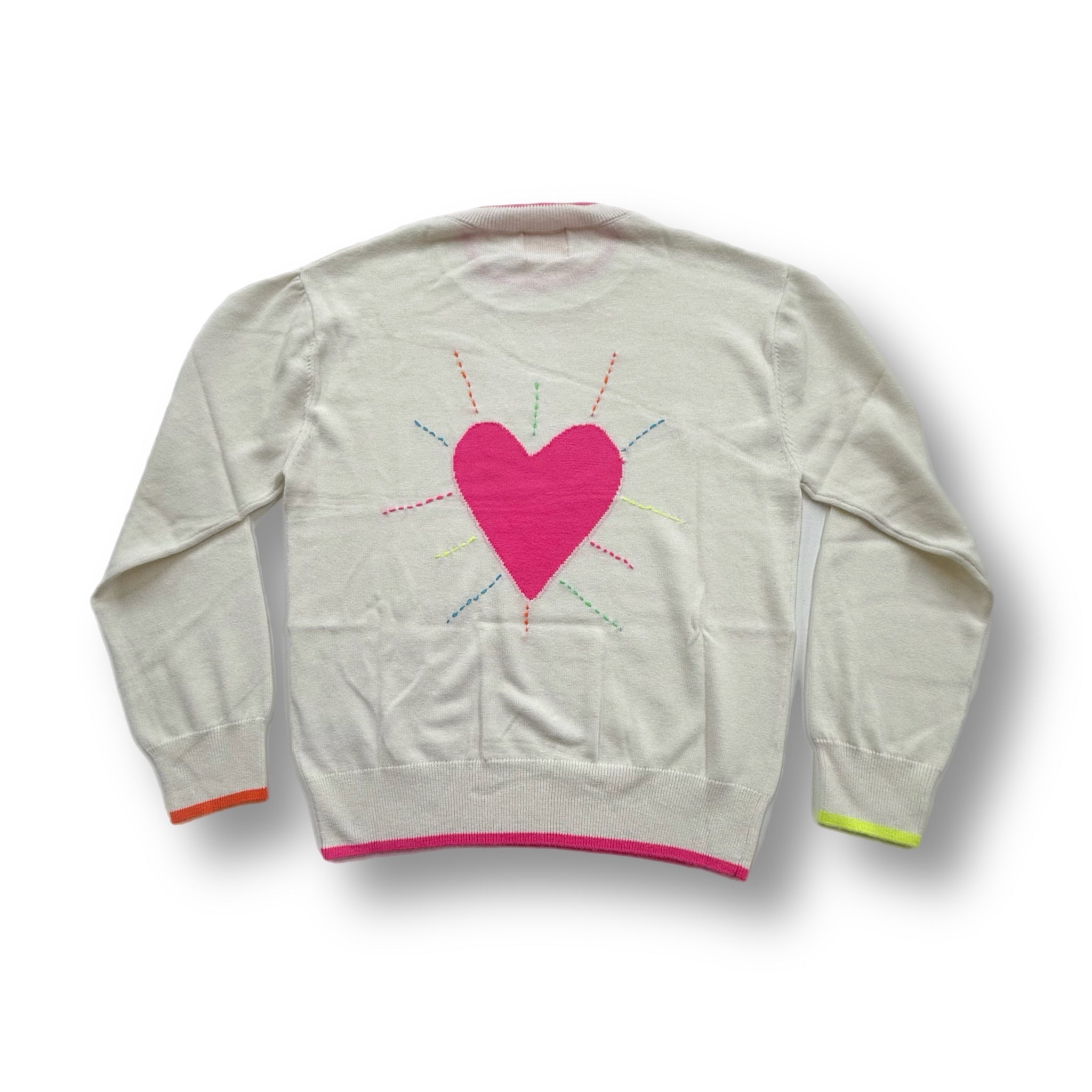 WISPR - Valentina Heart Crew Sweater (016) - Ice Water/Neon