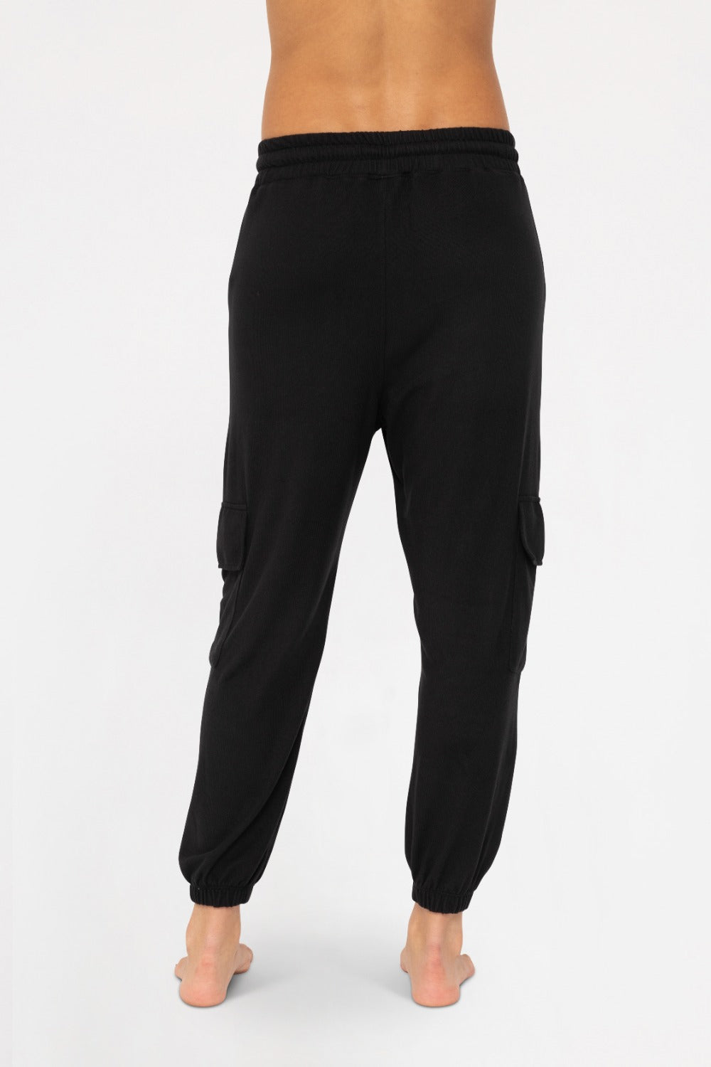 Brushed Hacci Cargo Lounge Pants KP5082 BLACK