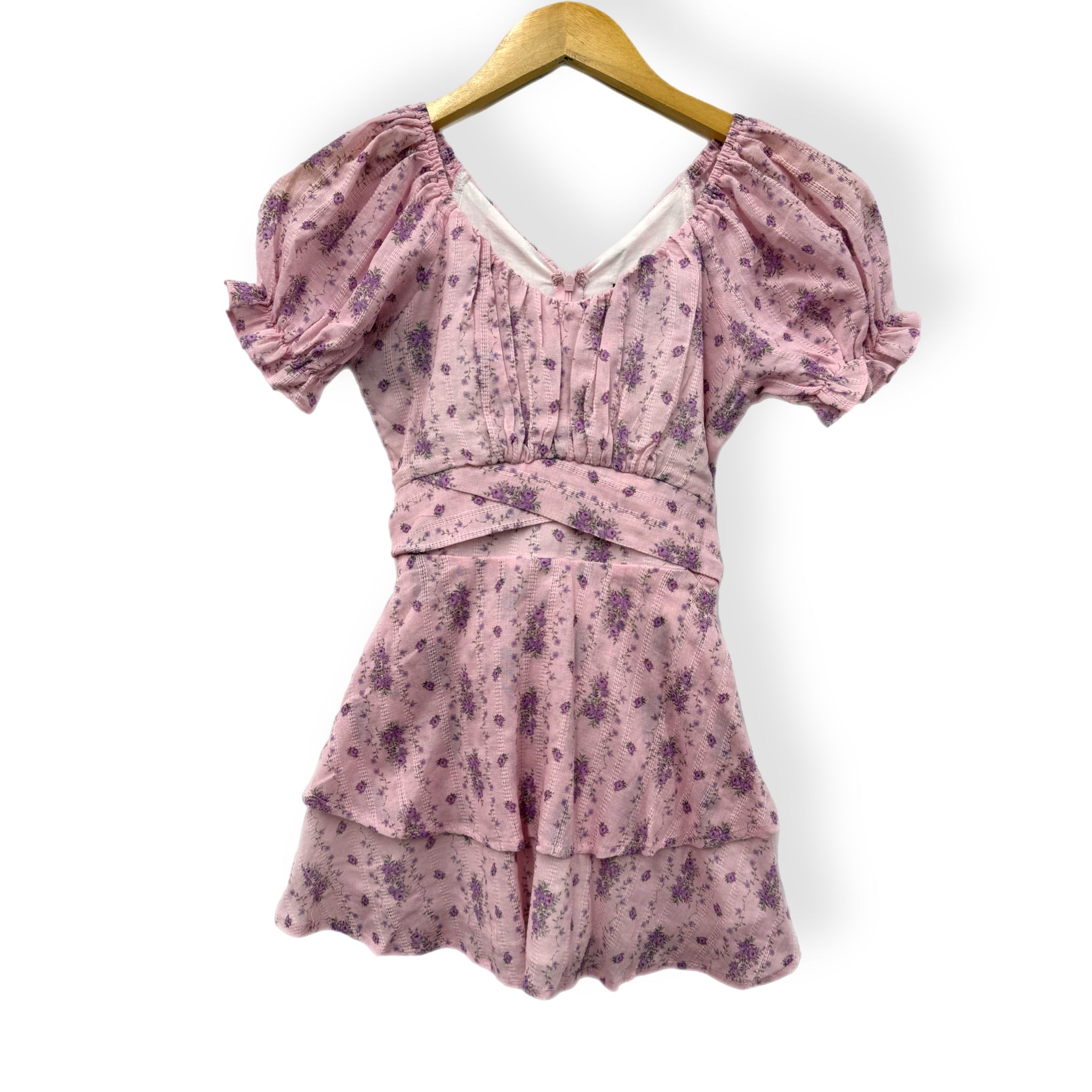 Katie J *GIRLS* Delilah Dress - VIOLET STRIPE FLORAL