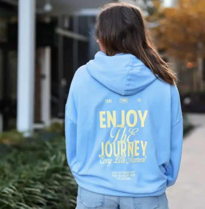 Oversize Hoodie - Enjoy the Journey - Periwinkle