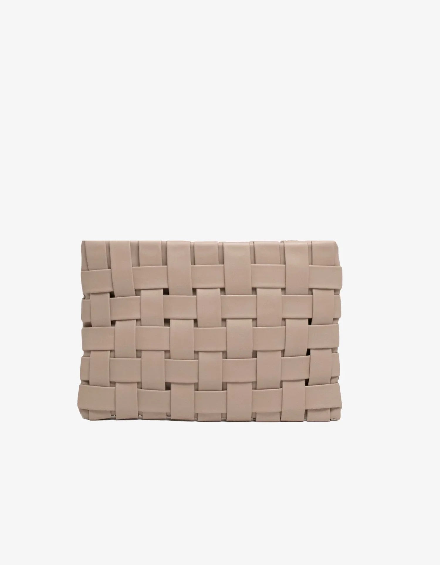 Lindy Clutch - Woven - Large - LIGHT TAN