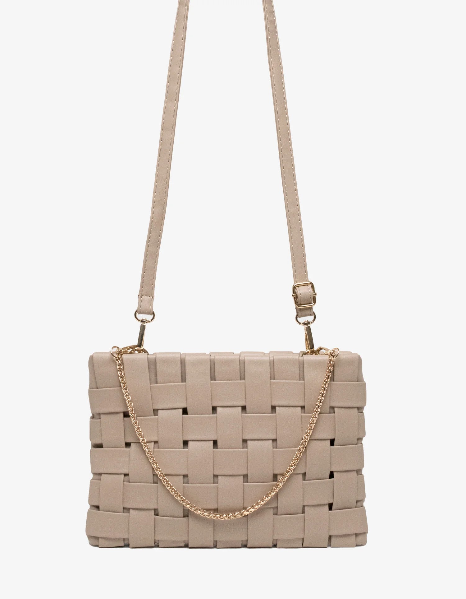 Lindy Clutch - Woven - Large - LIGHT TAN