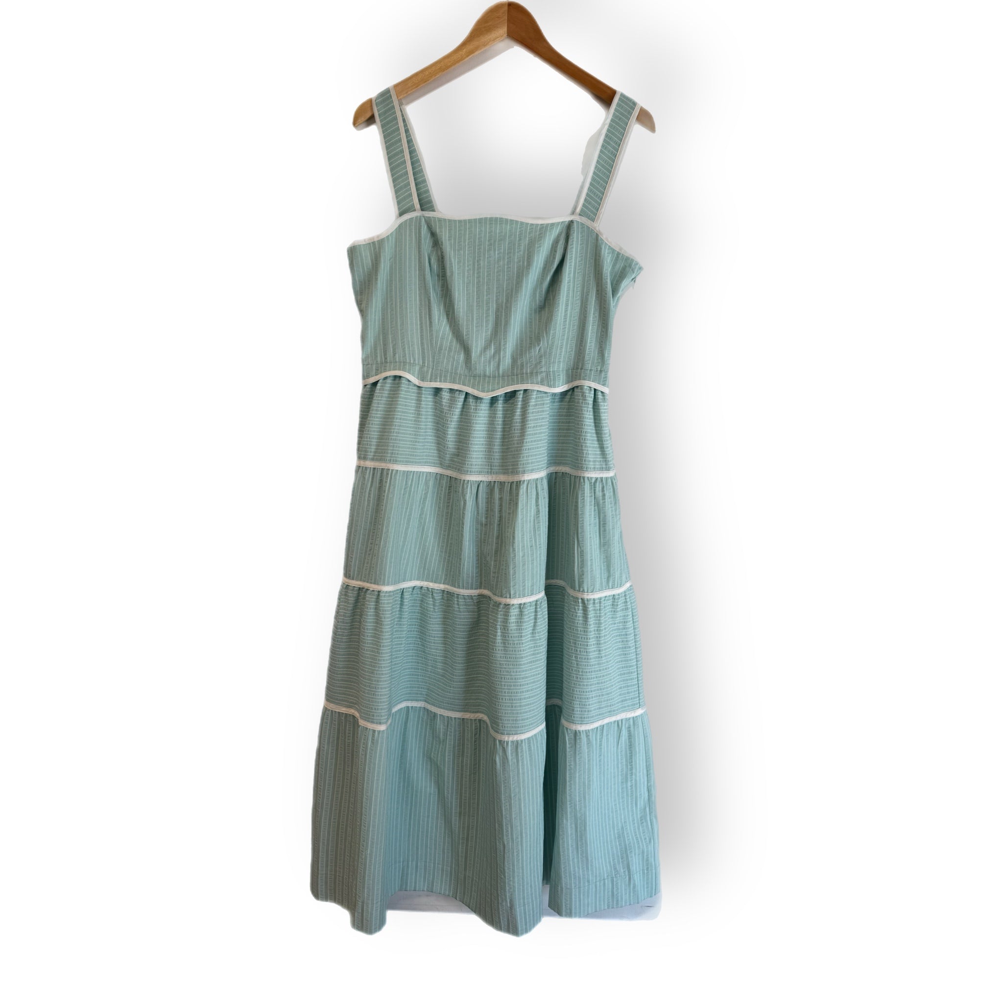 Adelyn Rae Oxford Long Sundress AQUA GREEN