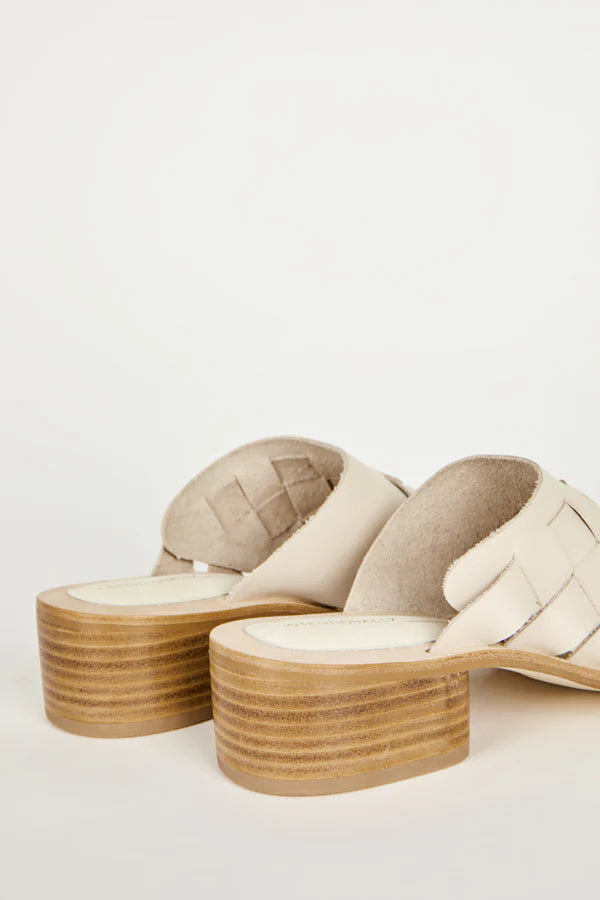 Kelly Leather Woven Sandal CREAM