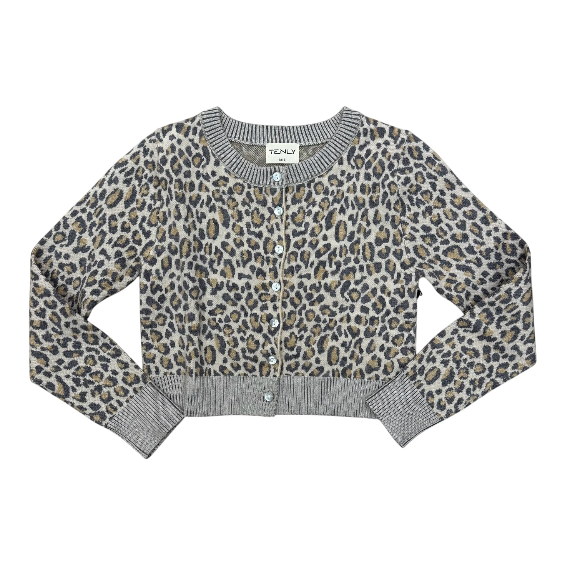 LEOPARD BUTTON DOWN CARDI