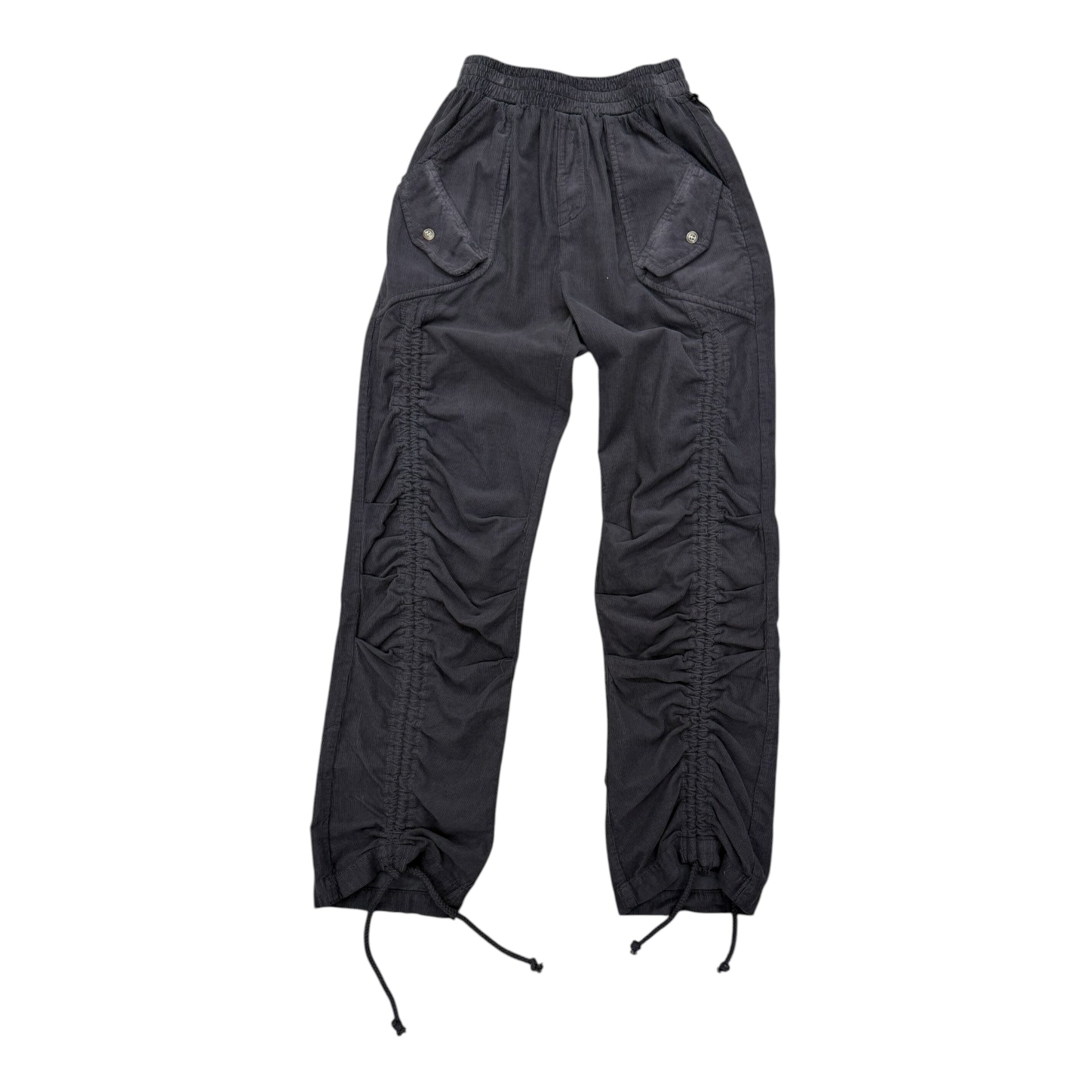 CORDUROY UTILITY RUCHED PANT