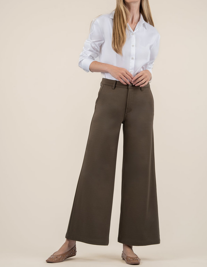 MEG - WIDE LEG PANTS W/ TROUSER PKTS - Olive