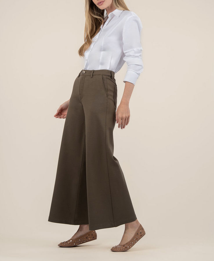 MEG - WIDE LEG PANTS W/ TROUSER PKTS - Olive