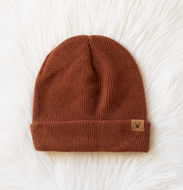 Knit Beanie - BROWN