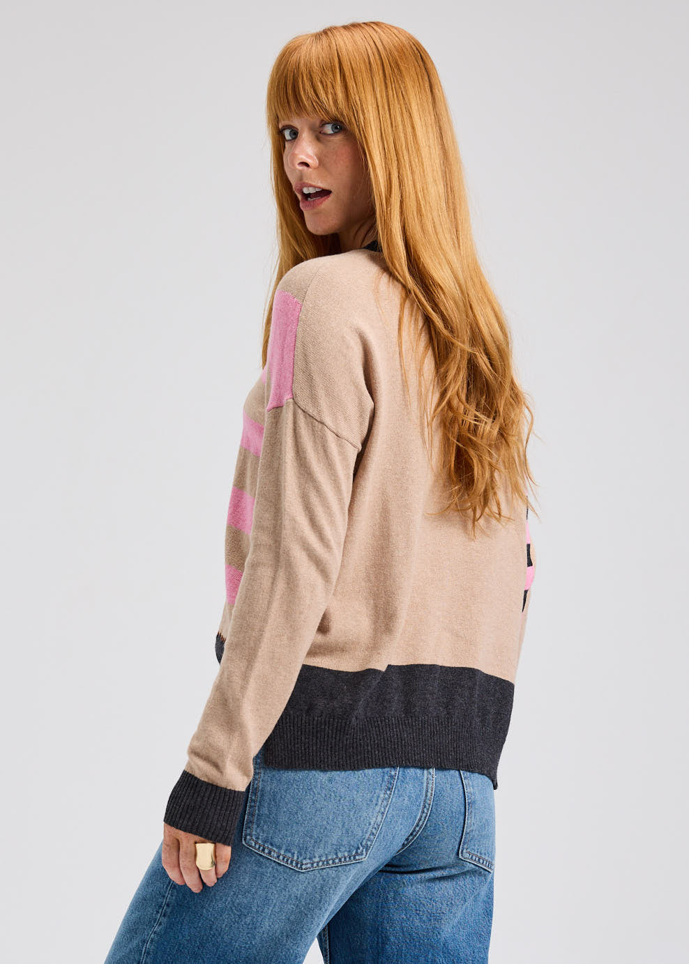 Z&P Handwork Stripe Sweater (ZP7531U) CAMEL