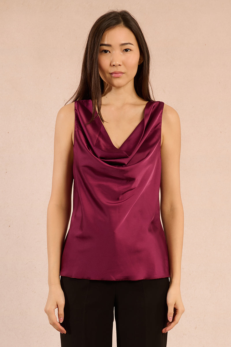 Satin Cami DARK PINK/PLUM