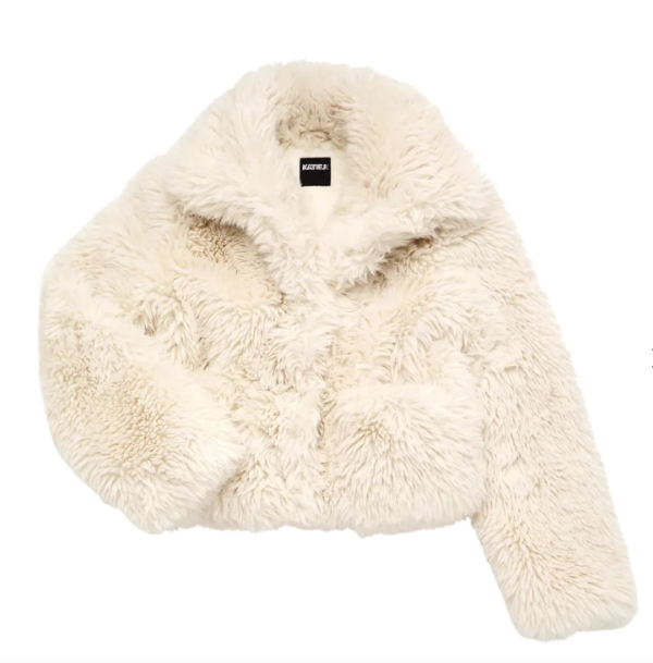 Katie J Girls Elise Furry Jacket White