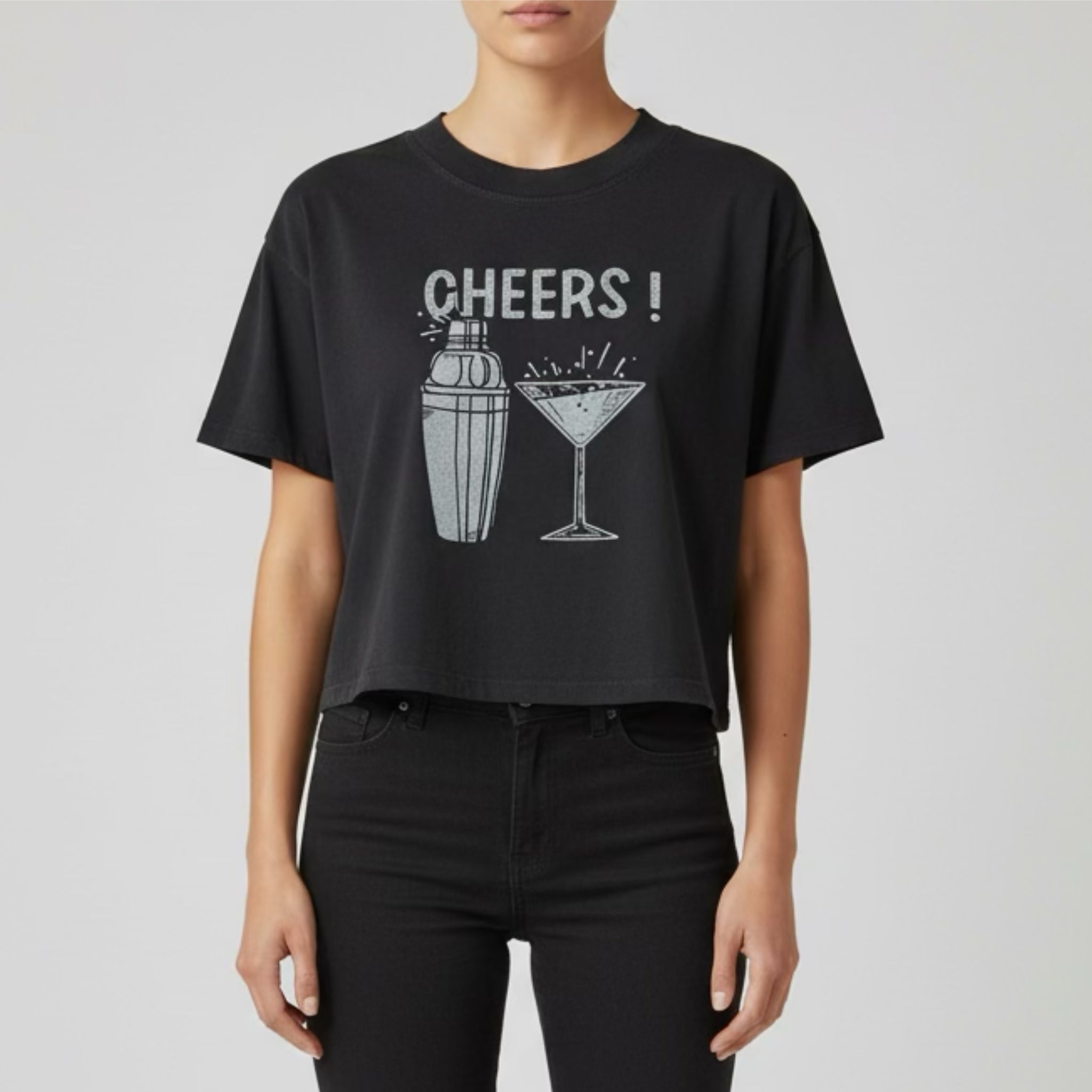 Shaker Wide Crop Tee VINTAGE BLACK