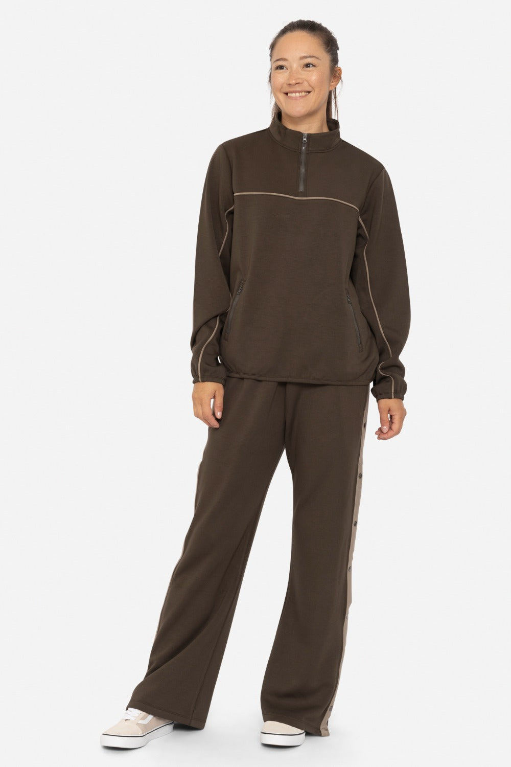 Side Snap Track Pants KP5060 DK OLIVE