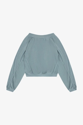 RAYON RIB RAGLAN L/S SHIRRED TOP (Girls)