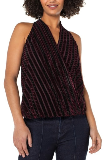 sleeveless crossover knit top