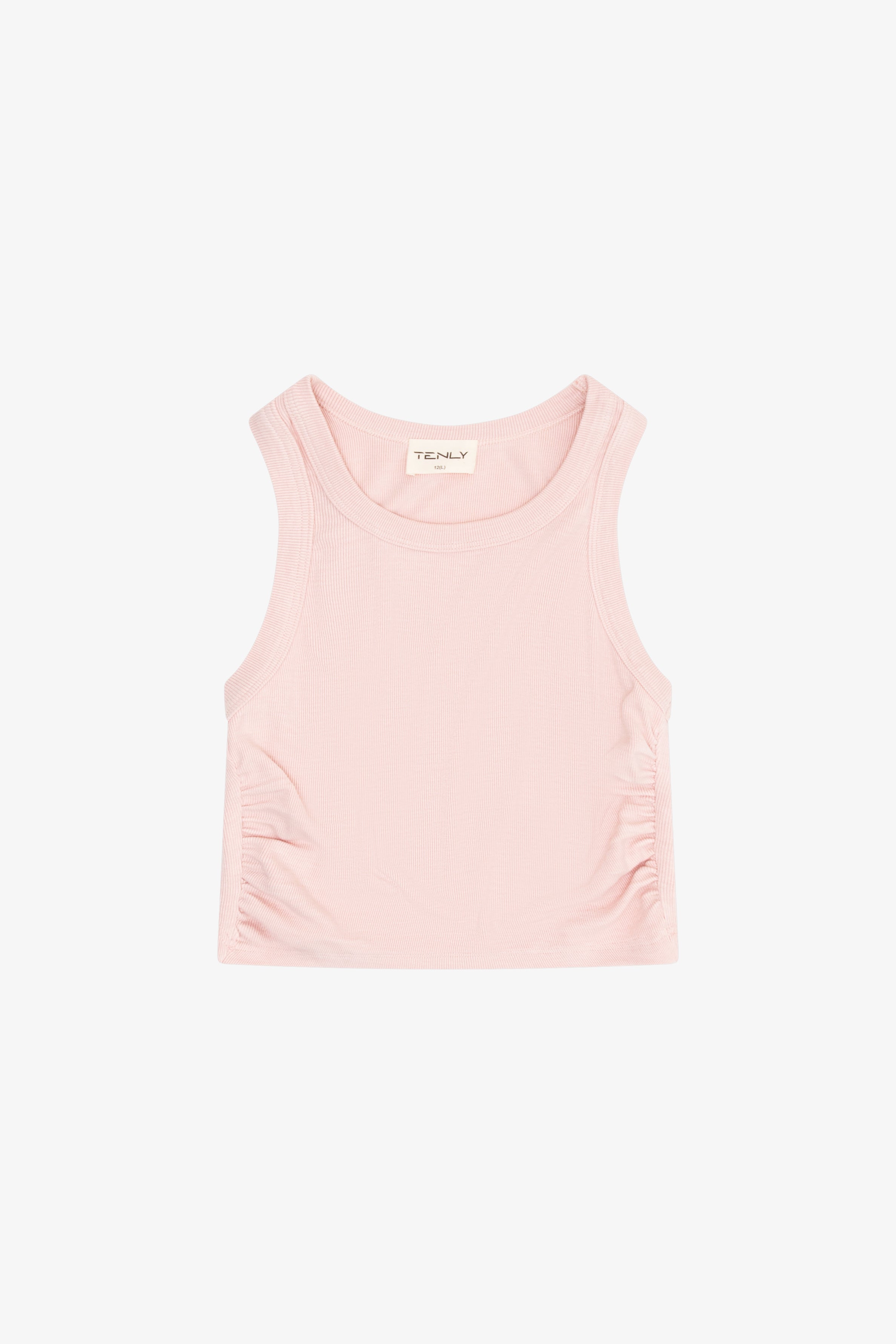 RAYON RIB SHIRRED SLEEVELESS TANK (girls)