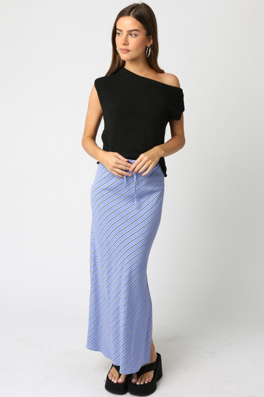 Olivaceous Claire Off Shoulder Knit Top