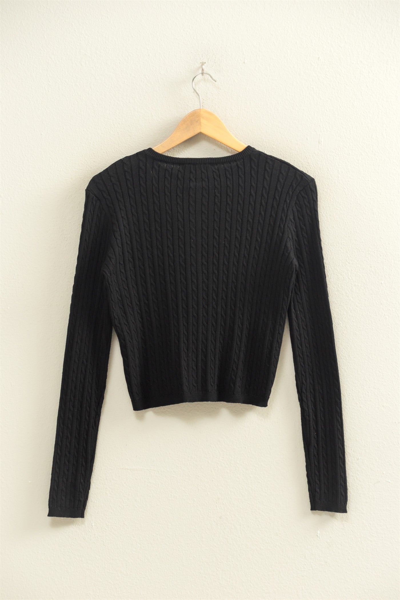 Cable Cardigan Sweater DZ25E405 BLACK