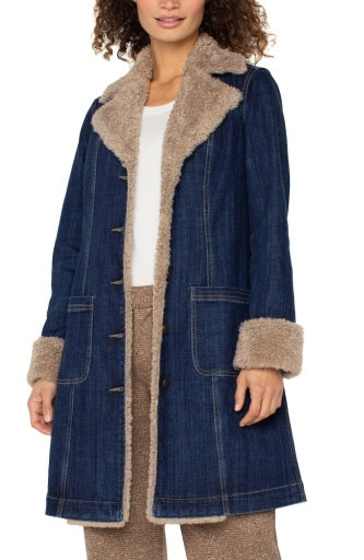 sherpa trim notch collar jacket 38"