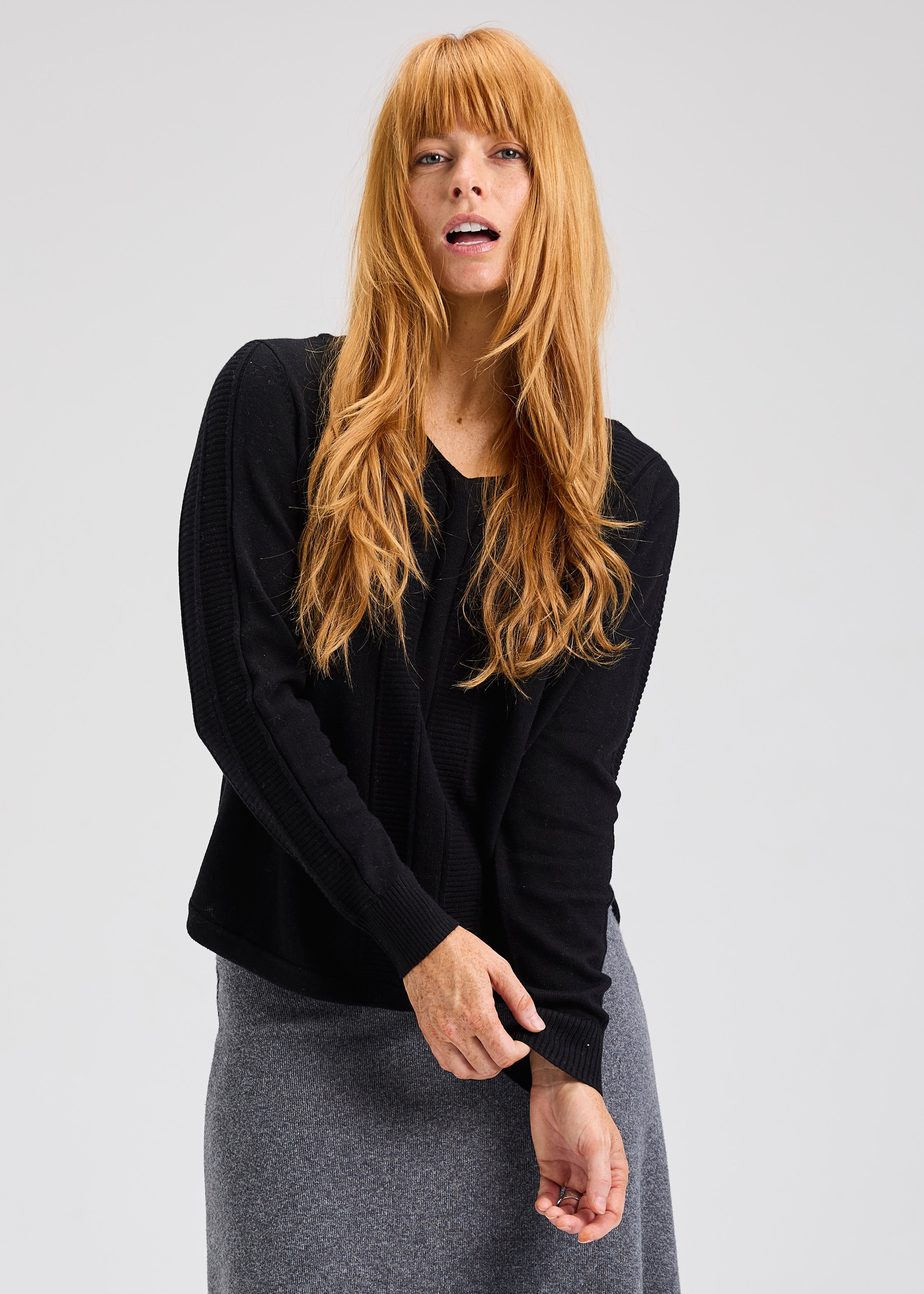 Z&P Soft V Sweater (ZP7507U) BLACK