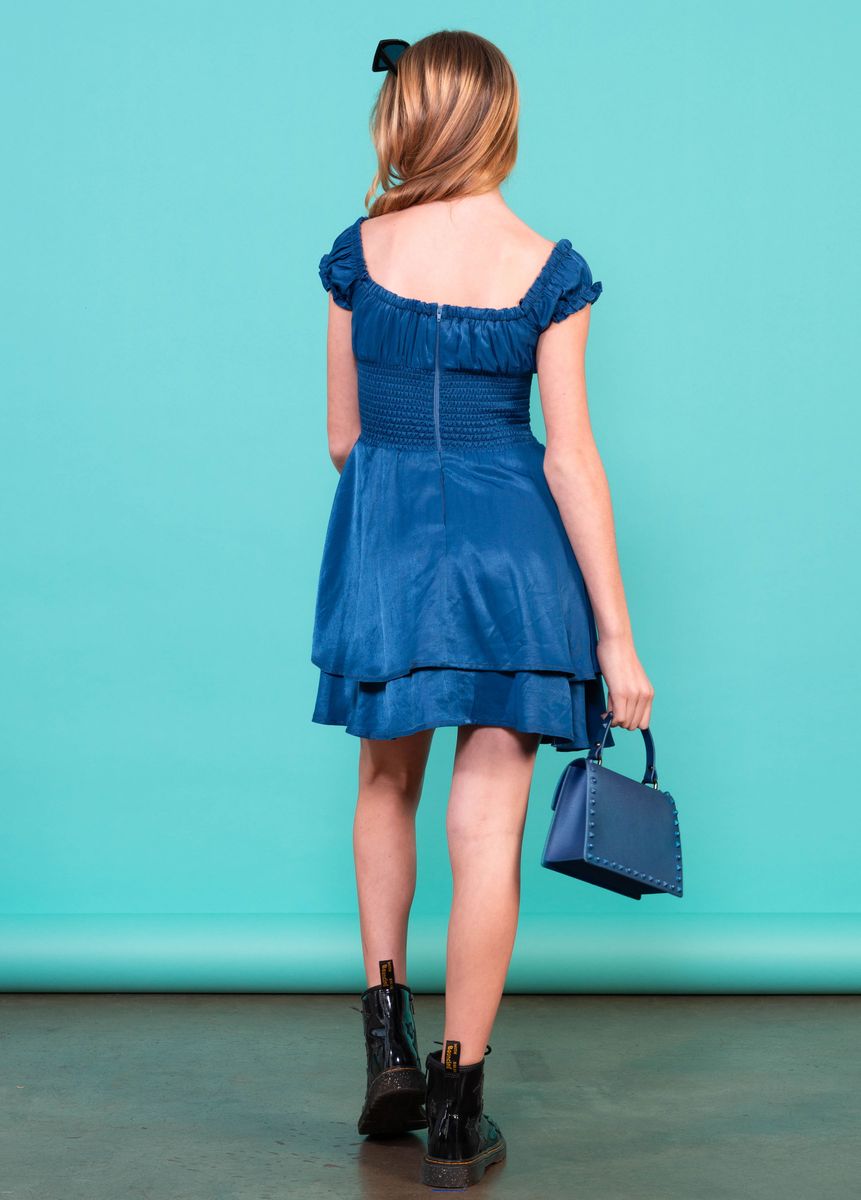 Miss Behave Sage Dress - BLUE