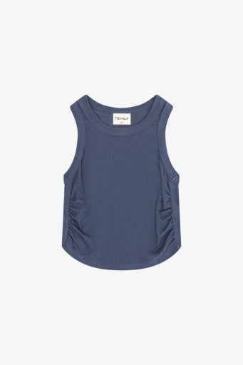 RAYON RIB SHIRRED SLEEVELESS TANK (girls)